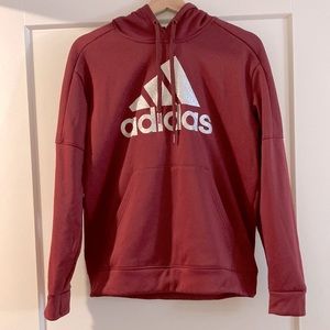 NWOT Adidas hoodie sweatshirt burgundy with sparkle ✨ silver lettering